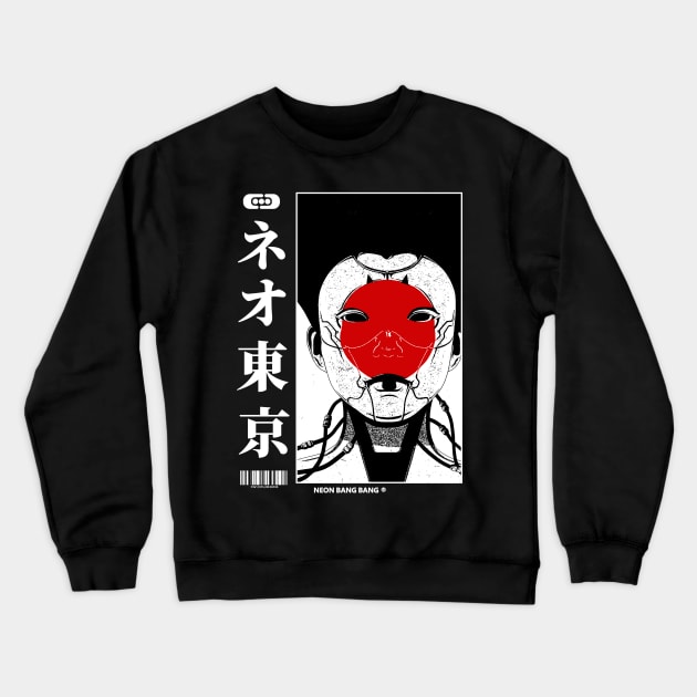 Cyberpunk Geisha Crewneck Sweatshirt by Neon Bang Bang